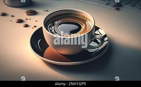 Tazza di caffè nero isolato, generativo al. Foto Stock