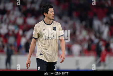 Lo Shogo Taniguchi giapponese durante il 2022° round della AFC Champions League 16, partita tra al-Duhail SC (QAT) e al-Rayyan SC (QAT) allo stadio al Thumama il 19 febbraio 2023 a Doha, Qatar. Foto di Victor Fraile / Power Sport immagini Foto Stock
