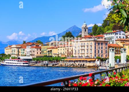 Lago di Como. Bellagio. Villaggio lacustre tradizionale italiano. Italia, Europa. Foto Stock