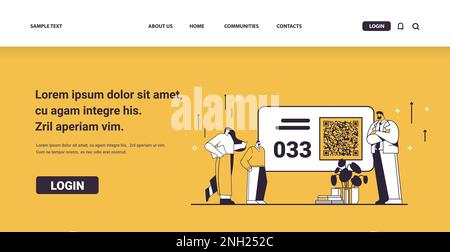 persone che guardano la bacheca del display nella sala d'attesa sistema di accodamento elettronico gestione delle code servizio clienti Illustrazione Vettoriale
