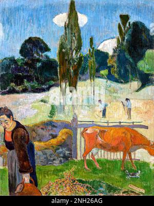 La mucca rossa (1889) di Paul Gauguin. Foto Stock