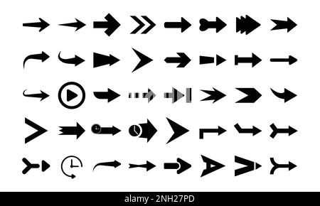 tasto freccia imposta vettore, freccia sinistra, freccia destra, navigazione, pulsante avanti illustrazione vettore Illustrazione Vettoriale