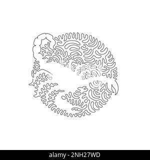 Curva continua un disegno a linea di scorpione creepio astratto Immagine vettoriale del tratto modificabile a riga singola dello scorpione spaventoso per il logo Illustrazione Vettoriale