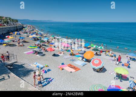 Spiaggia di Capo d'Orlando, Sicilia Foto Stock