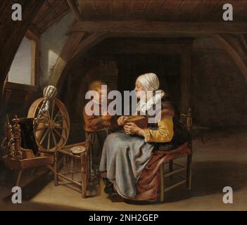 Frans van Mieris dicendo Grace c. 1650/1655 Foto Stock