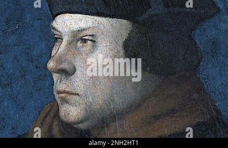 THOMAS CROMWELL ( c 1485-1540) statista e avvocato inglese. Particolare della pittura di Hans Holbein il giovane circa 1532 Foto Stock