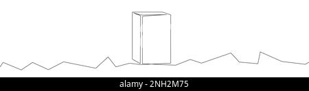 Disegno continuo dell'icona del cubo. Icona cubo lineare. Sfondo del disegno a una linea. Illustrazione vettoriale. Icona linea continua cubica Illustrazione Vettoriale