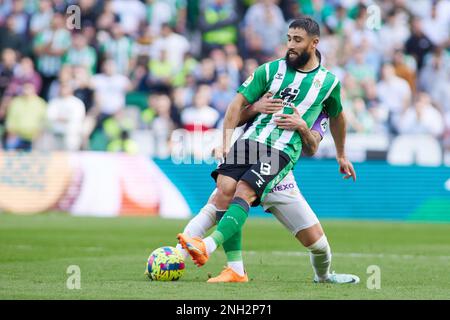 Nabil Fekir di Real Betis durante il campionato spagnolo la Liga partita di calcio tra Real Betis e Real Valladolid il 18 febbraio 2023 allo stadio Benito Villamarin di Siviglia, Spagna - Foto: Joaquin Corchero / SpainDPPI / DPPI/LiveMedia Foto Stock