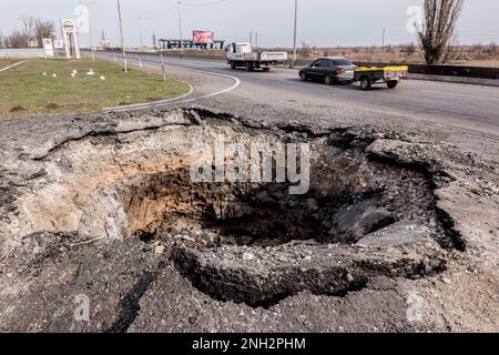 Repertorio fotografico, Italia. 24th Feb, 2023. Ucraina. Mykolaiv Villaggi sul fronte meridionale guerra Ucraina Russia (Mykolaiv - 2022-03-31, Carlo Cozzoli) ps la foto può essere utilizzata nel rispetto del contesto in cui è stata scattata, e senza diffamatorio intento del decoro delle persone rappresentate solo uso Editoriale Credit: Agenzia indipendente per le foto/Alamy Live News Foto Stock