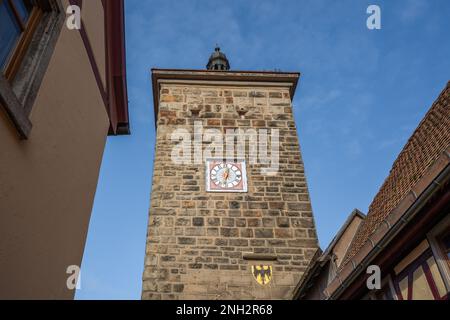 Siebersturm (Torre Siebers) - Rothenburg ob der Tauber, Baviera, Germania Foto Stock