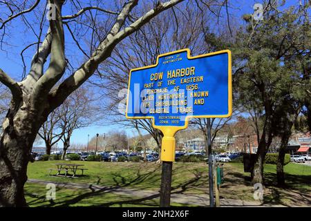 Indicatore storico Northport Harbor Long Island New York Foto Stock