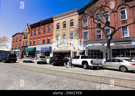 Main St Villaggio di Northport Long Island New York Foto Stock