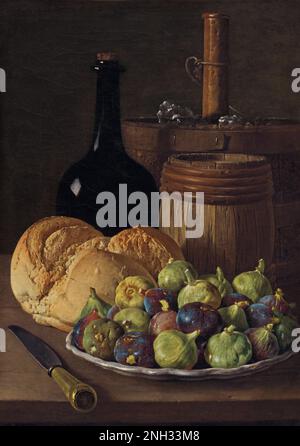 Titolo: Still Life con fichi e pane : Luis Meléndez Foto Stock