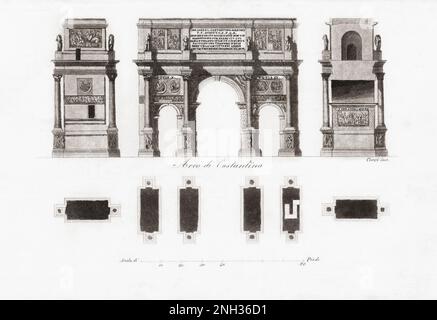 L'Arco di Costantino, Roma, Italia. Dopo un lavoro del 19th ° secolo. Foto Stock