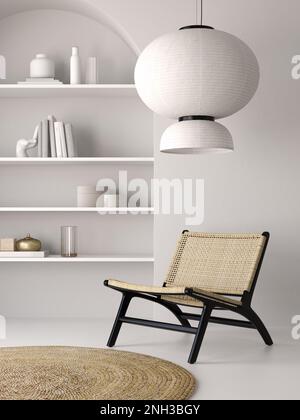 Camera concettuale stile giapponese interna 3 d illustrazione Foto Stock