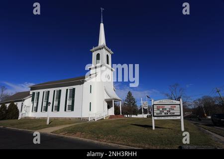 Old Steeple Community Church Aquebogue Long Island New York Foto Stock
