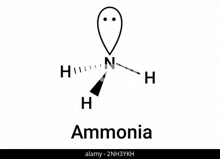 L'ammoniaca è un gas incolore e velenoso con un odore nocivo familiare. Illustrazione Vettoriale