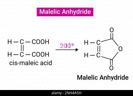 Struttura chimica dell'anidride malelica Illustrazione Vettoriale