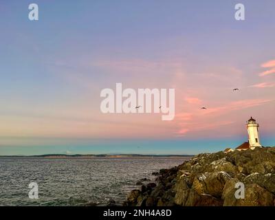 Tramonto a Fort Worden Foto Stock