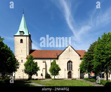 St Mauritius Chiesa parrocchiale protestante, Dissen am Teutoburger Wald, bassa Sassonia, Germania Foto Stock