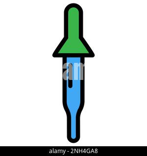 Linea dell'icona del contagocce isolata su sfondo bianco. Icona sottile nera piatta sullo stile moderno. Simbolo lineare e tratto modificabile. Semplice e pixel p Illustrazione Vettoriale