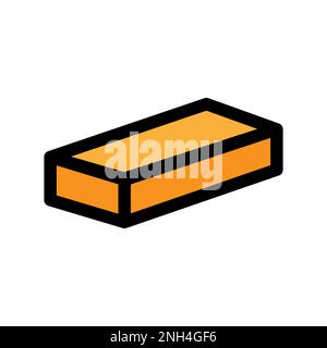 Mattone icona linea isolata su sfondo bianco. Icona sottile nera piatta sullo stile moderno. Simbolo lineare e tratto modificabile. Semplice e perfetto per i pixel Illustrazione Vettoriale