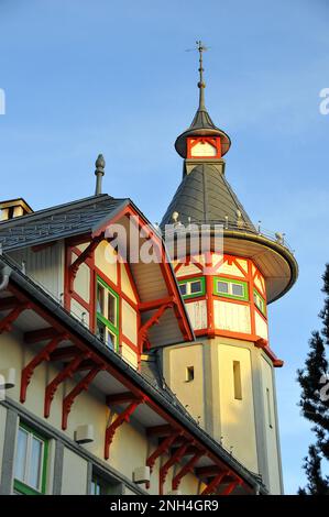 Grand Hotel Kempinski, Štrbské pleso, Csorba-tó, Tschirmer See, Alto Tatra, Vysoké Tatry, Slovacchia, Slovensko, Europa Foto Stock