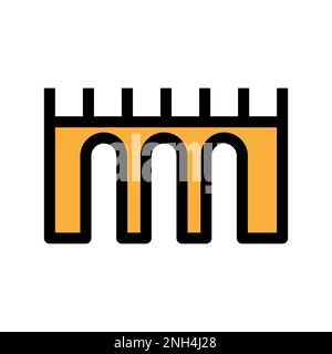 Icona a ponte isolata su sfondo bianco. Icona sottile nera piatta sullo stile moderno. Simbolo lineare e tratto modificabile. Semplice e pixel perfe Illustrazione Vettoriale