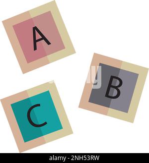 Bambino isolato cubo giocattolo icona Flat design Vector Illustrazione Vettoriale