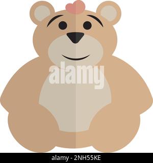 Icona giocattolo orsacchiotto colorato isolato Vector Illustrazione Vettoriale