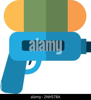 Pistola ad acqua colorata isolato icona giocattolo Vector Illustrazione Vettoriale