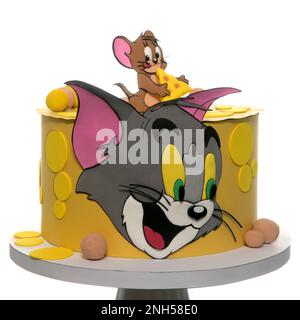 Torta di compleanno TOM e JERRY. Design torta del tema è ispirato