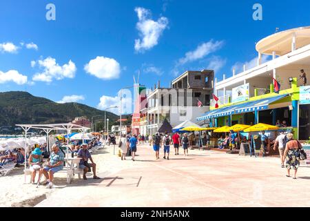 Il Boardwalk, Philipsburg, St Maarten, Saint Martin, Piccole Antille, dei Caraibi Foto Stock