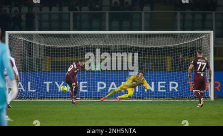 Torino, Italia. 20th Feb, 2023. Durante la Serie A Italiana, partita di calcio tra Torino FC e US Cremonese, il 20 febbraio 2023 allo Stadio Olimpico Grande Torino di Torino. Photo Ndrerim Kaceli Credit: Independent Photo Agency/Alamy Live News Foto Stock