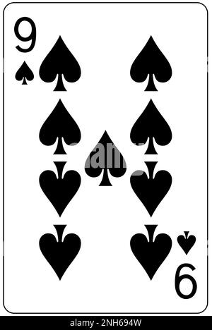 Nove di Spades carta da gioco Foto Stock