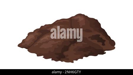 Mucchio di suolo in cartone animato. Cumulo di terra per agricolo. Illustrazione vettoriale isolata su sfondo bianco Illustrazione Vettoriale
