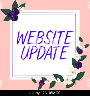 Aggiornamento del sito Web delle didascalie concettuali. Idea di affari che mantiene il Web page ed il soddisfare aggiornati e trendy Foto Stock