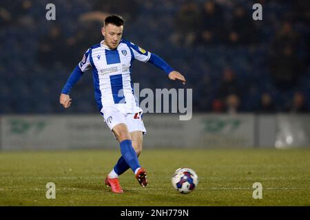 Matt Jay of Colchester United - Colchester United v Walsall, Sky Bet League Two, JobServe Community Stadium, Colchester, Regno Unito - 14th febbraio 2022 solo per uso editoriale - si applicano le restrizioni DataCo Foto Stock