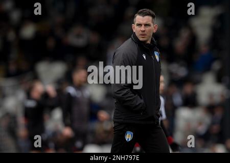 Colchester United Head Coach Matt Bloomfield - Grimsby Town v Colchester United, Sky Bet League Two, Blundell Park, Cleethorpes, Regno Unito - 11th Febbraio 2023 solo per uso editoriale - si applicano restrizioni DataCo Foto Stock