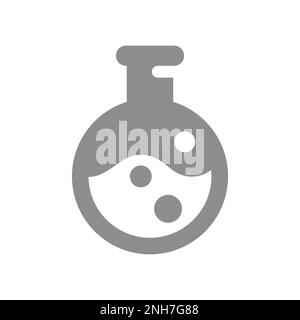 Vetreria per chimica, icona vettoriale per matracci da laboratorio. Simbolo di riempimento per provette per analisi scientifiche e di laboratorio. Illustrazione Vettoriale