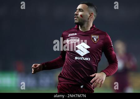 Torino, Italia. 20th Feb, 2023. Antonio Sanabria del Torino FC guarda in occasione della Serie Amatch tra Torino FC e noi Cremonese allo Stadio Olimpico il 20 febbraio 2023 a Torino. Credit: Marco Canoniero/Alamy Live News Foto Stock