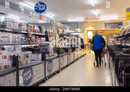 Centro di Lidl, negozio lidl, ashford, kent, regno unito Foto Stock