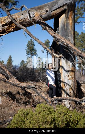 Escursioni in una zona di vita di foresta di conifere, lo Zion National Park è un parco nazionale americano situato nello Utah sud-occidentale vicino alla città di Springdale. Foto Stock