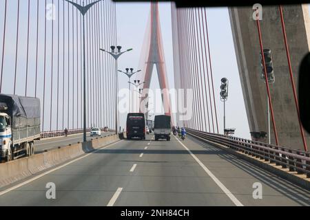 Ponte sospeso di Ninh Kieu, Can Tho, Vietnam Foto Stock