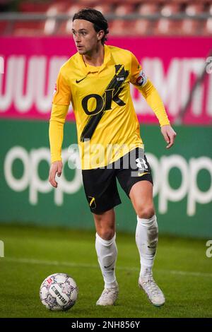 UTRECHT, PAESI BASSI - 20 FEBBRAIO: Odysseus Velanas di NAC Breda durante la partita olandese di Keukenkampioendivie tra Jong FC Utrecht e NAC Breda allo Stadion Galgenwaard il 20 febbraio 2023 a Utrecht, Paesi Bassi (Foto di Joris Verwijst/Orange Pictures) Foto Stock