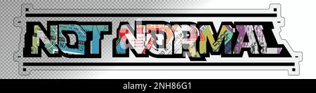 Decalcomania cyberpunk. Adesivo vettoriale, etichetta in stile futuristico. Illustrazione Vettoriale