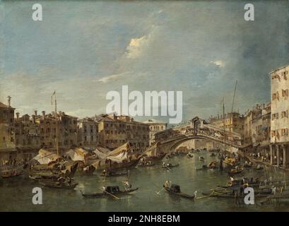 Il Canal Grande di Francesco Guardi con il Ponte di Rialto, Venezia probabilmente nel 1780 Foto Stock