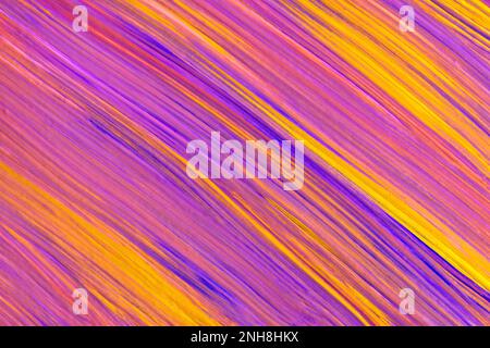 Astratto dipinto ad olio sfondo giallo e viola colori. Pittura ad acquerello su tela con pennellate. Disegno acrilico su carta con pennellata Foto Stock