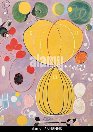 Gruppo IV, n° 7, il più grande dei dieci, età adulta è un dipinto di Tempera creato da Hilma AF Klint nel 1907. 'I dieci più grandi' fa parte di uno studio visivo delle quattro età dell'uomo da una prospettiva spirituale. Foto Stock