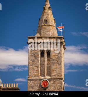 ST ANDREWS, SCOZIA, EUROPA - Torre dell'Orologio, Cappella di San Salvatore, Università di St Andrews. Foto Stock